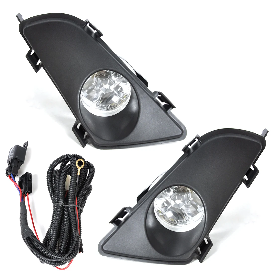 CITALL Car Lighting Front Right Left Clear Fog Lights Lamp Lens w/Wiring Kit 12V 55W for Mazda 6 2003 2004 2005 CITALL Car Lighting Front Right Left Clear Fog Lights Lamp Lens w/Wiring Kit 12V 55W for Mazda 6 2003 2004 2005