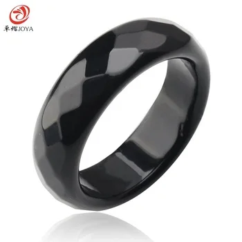 Hot Sale high quality Natural black agate jade jewelry semi precious stone engagement wedding rings for women and men Wholesale