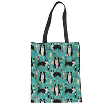 FORUDESIGNS/3D Австралийская овчарка с принтом, повседневные холщовые сумки для покупок для женщин, большие многоразовые складные сумки для путешествий, подарочная сумка