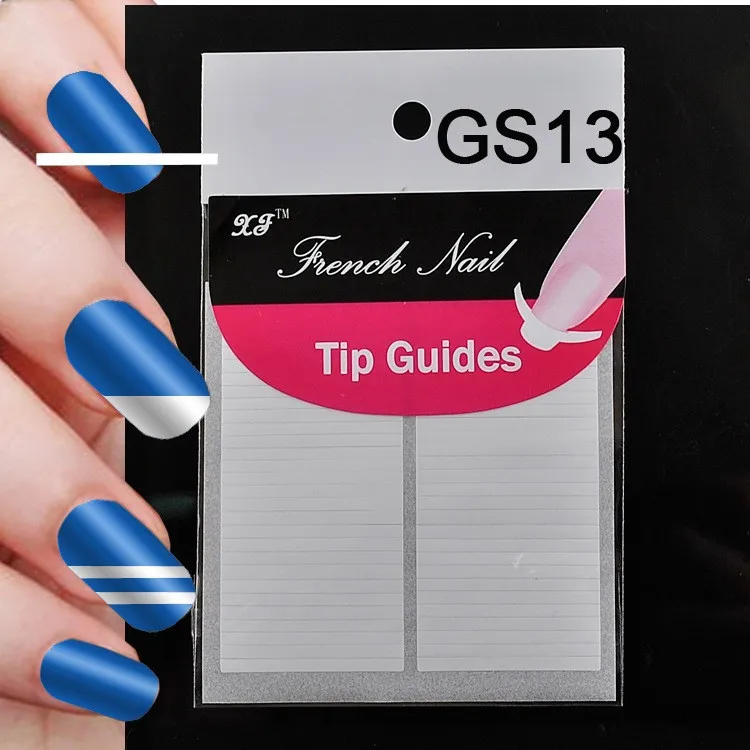 Etiqueta do Unha Cyv + Sg10 Packs Dicas Guia Manicure Francês Unha Arte Forma Franja Guias Adesivo Faça Você Mesmo Estêncil 18 Estilos - 02 03 018 100 x 18 guias adesivo diy estêncil 18 estilos cyv + sg10 02 03 018