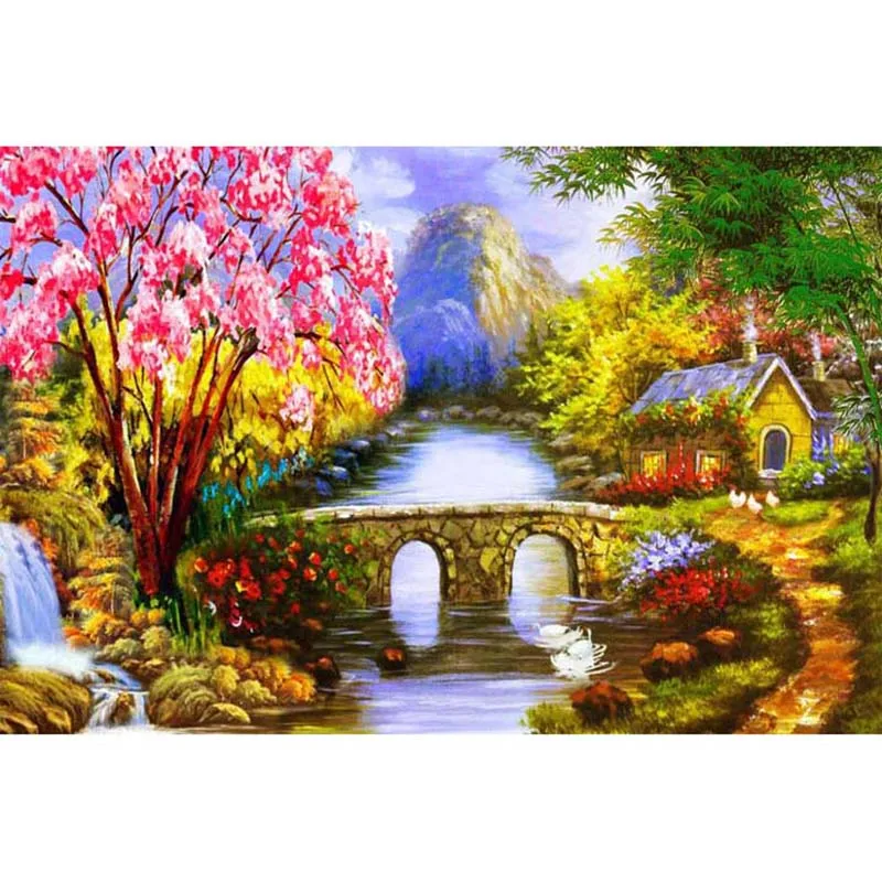 

LaoJieYuan 5D Diamond Painting Full Square Scenery Dream House pebble roundDiamond Painting Diamond Embroidery Rhinestone Pasted