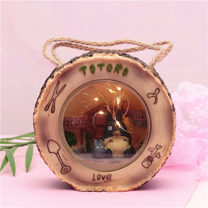 

Cartoon Miyazaki Totoro night light cat room playing flute knitting sweater star lights home decoration girls boy birthday gift