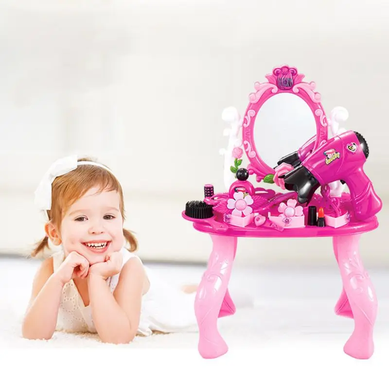 

Simulation Dresser Make Up Dressing Table Kit Set For Princess Baby Kids Girl Educational Furniture Toys Gift