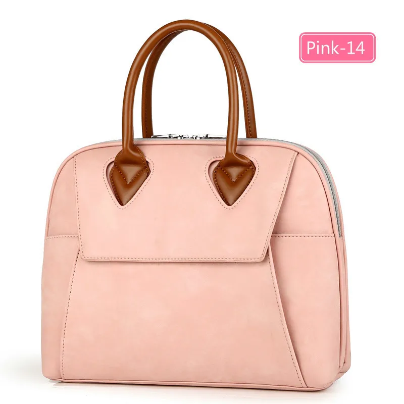 Женский портфель, сумки 1" 14" 1", PU, водонепроницаемый, дизайнерская, для девушек, для ноутбука, сумка для ноутбука, женская сумка-мессенджер для женщин, Bolsa Feminina - Цвет: Pink-14
