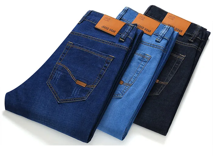 Любимые мужские джинсы Весна и лето стиль Бизнес повседневные облегающие эластичные классические небесно-голубые прямые брюки