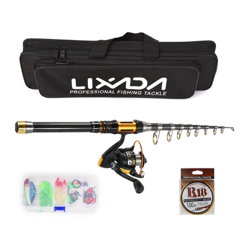 Телескопическая удочка Lixada 1 5/1 8/2 1/2 4/3 м с катушкой|fishing rod reel|rod reeltelescopic fishing |