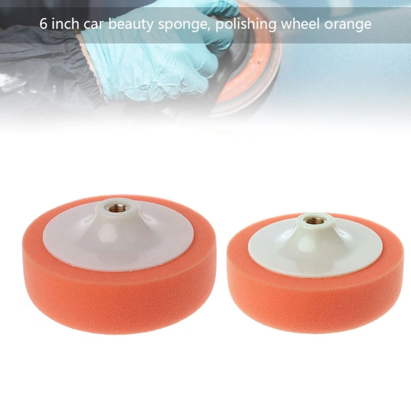 

2019 New 6 Inch 15cm Auto Car Polishing Buffing Polishing Pad Sponge Wheel Waxing Orange
