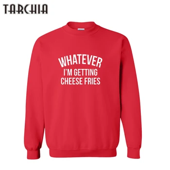 

TARCHIA 2019 new whatever cheese fries pullover hoodies sweatshirt personalized men boy casual parental survetement homme