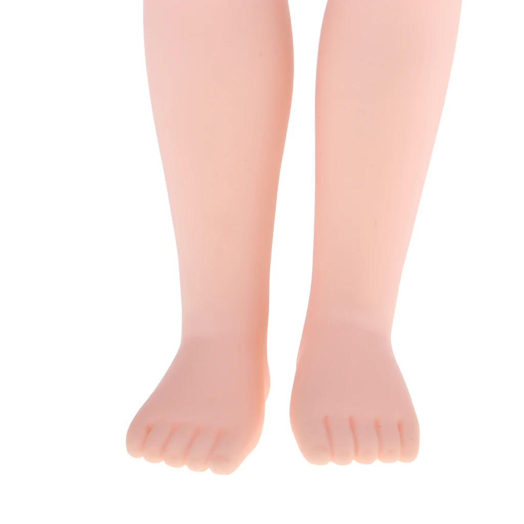 Lovely 14inch Soft Vinyl Flexible Jointed Doll Princess Girl Doll Blonde Hair Glass Eyes in Striped T-shirt and Short Pants