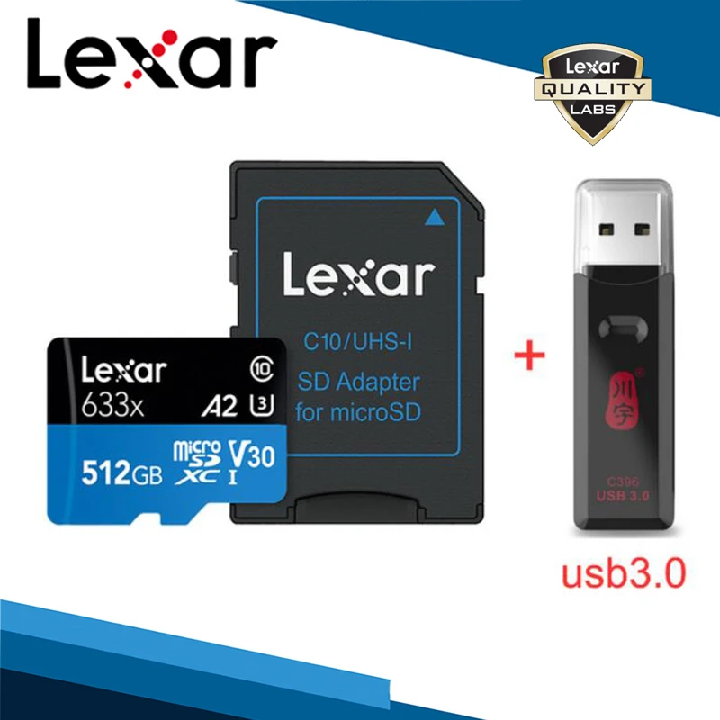 Lexar 633x TF карта класс 10 256 ГБ Micro SD кард-ридер 64 Гб карты памяти 128 Гб Адаптер для хранения 256 ГБ USB ридеры 32 Гб бренд