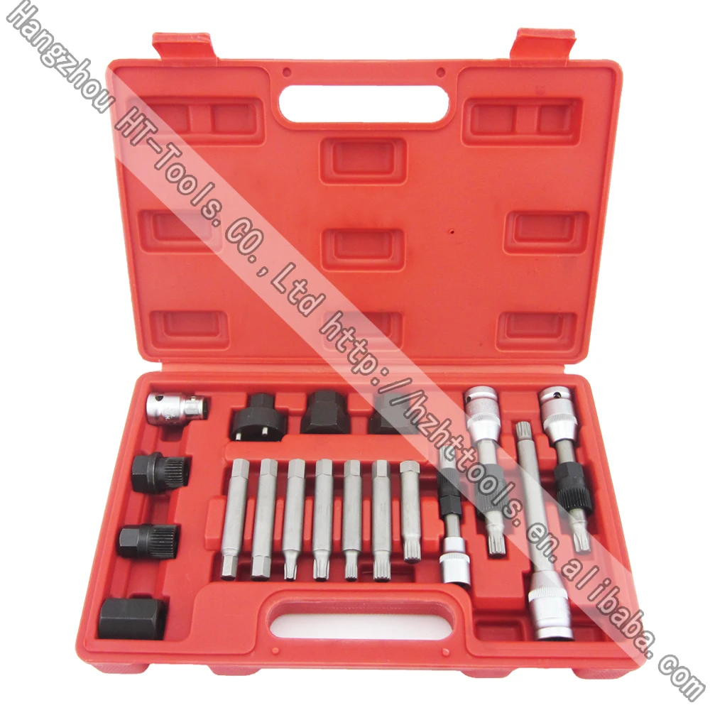 

18pcs Alternator Freewheel Pulley Removal Set Alternator Pulley Service Repair Tool Kit Set