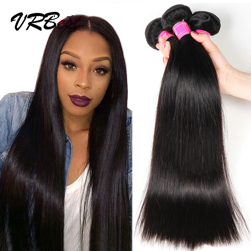 8A Mink Brazilian Virgin Hair Straight 4 Bundles Natural Black