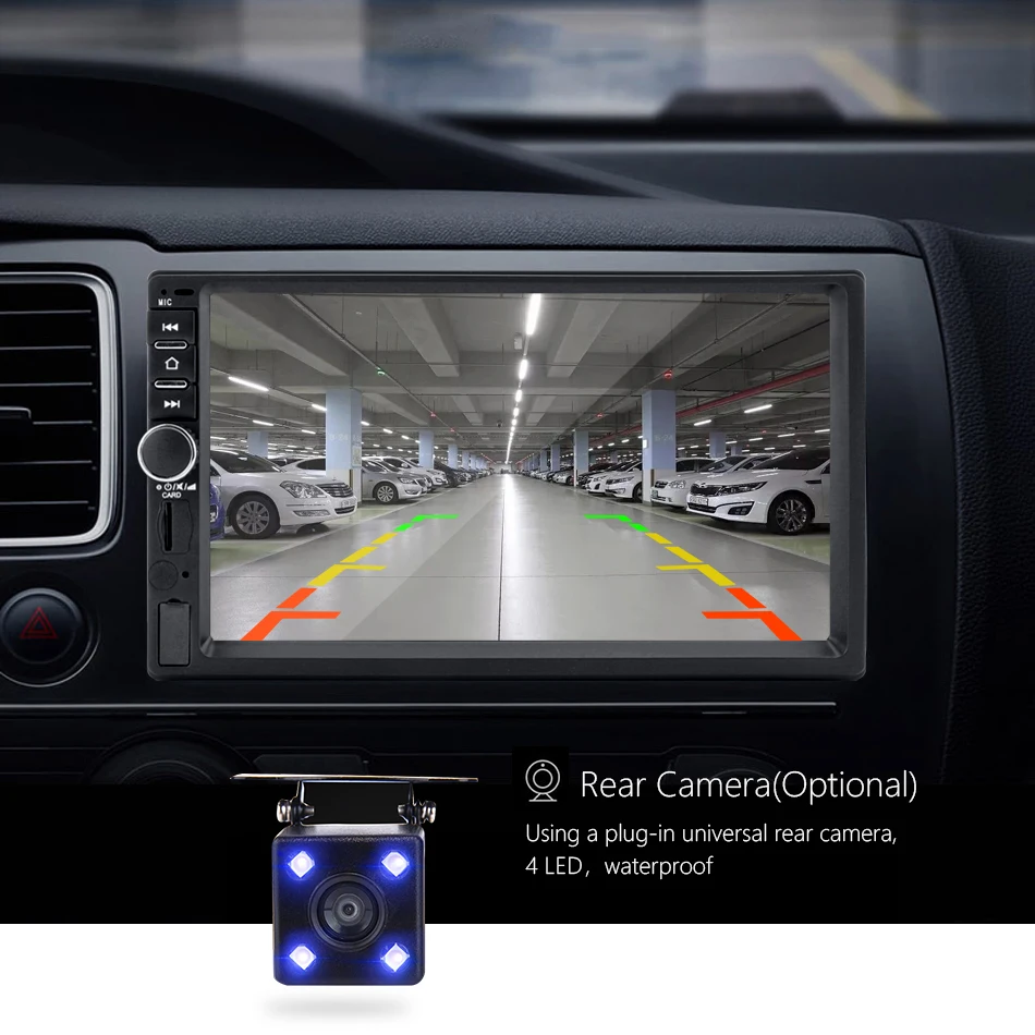 Sale Vtopek 7" dual din FM radio car radio Android multimedia control system rear camera TF Card  Touch Screen GPS 12V Universal 7