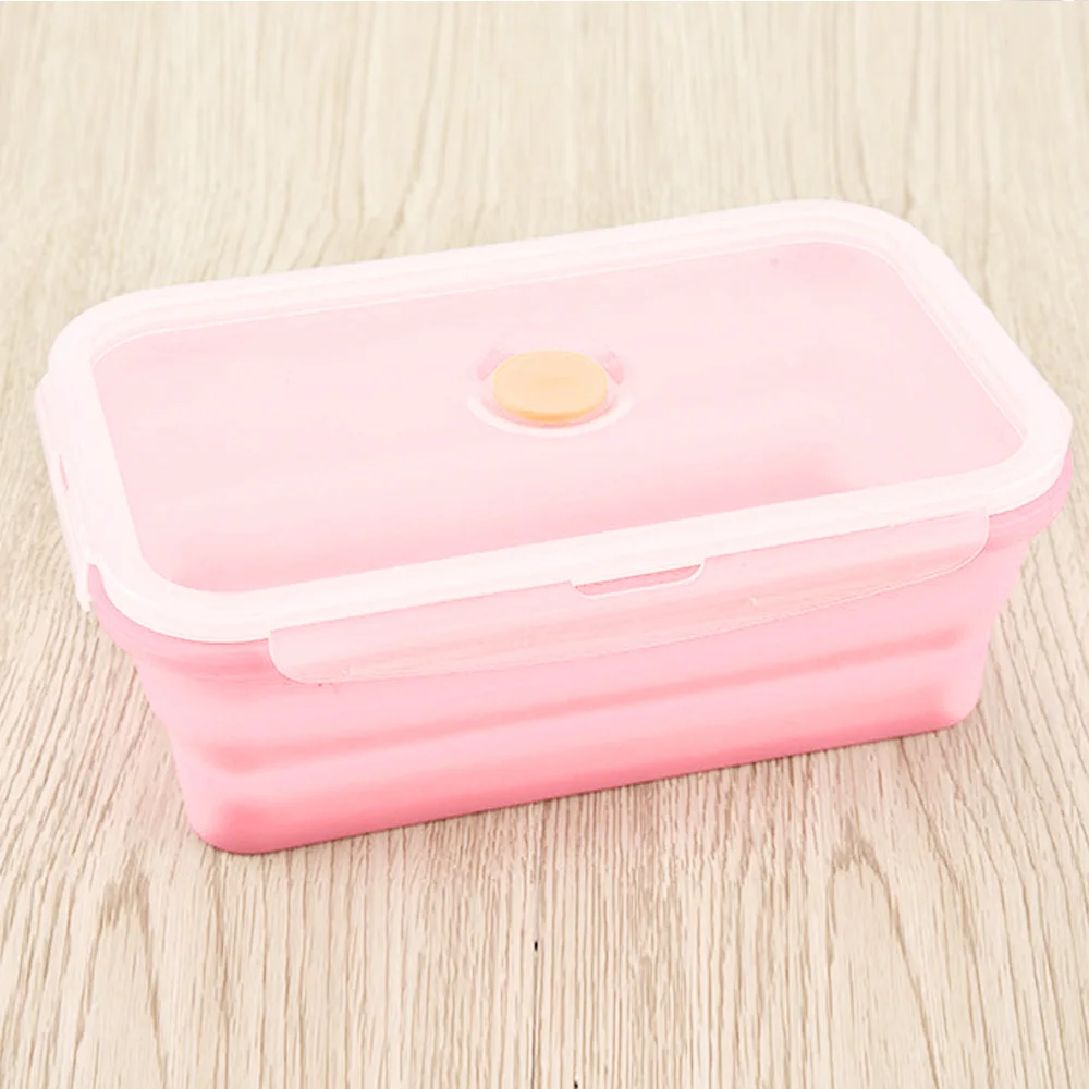 

Folding Square Silicone Food Lunch Box Bowl Bento Boxes Storage Kitchen Supplies
