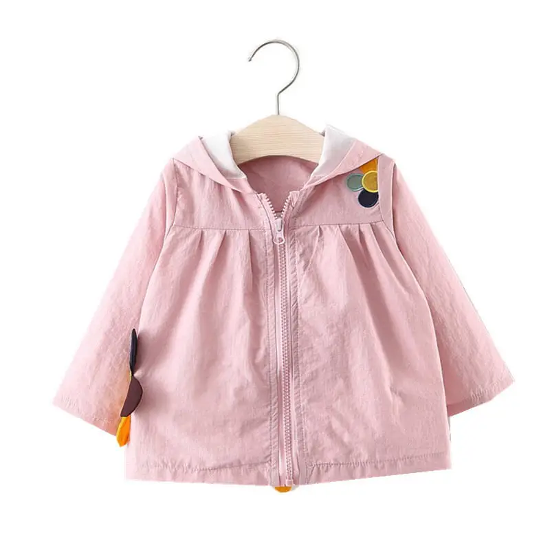 

Spring Autumn Baby Girl Outwear Casual Zipper Jacket Children Cartoon deer Loose Girls Baby Hooded Cotton Coat