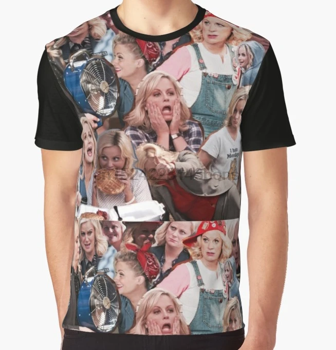 

All Over Print T-Shirt Men Funy tshirt Leslie Knope Parks And Recreation Short Sleeve O-Neck Graphic Tops Tee women t shirt