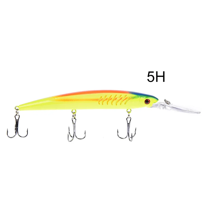 

1PS For Fish Lure Hard Fake Bait Tackle Hooks Minnow Fishing Lures Deep Artificial Wobbler Crank bait