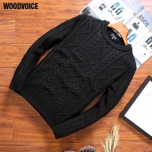 Бренд Woodvoice, лидер продаж, мужские осенние вязаные свитеры с круглым вырезом, верхняя одежда, повседневная трикотажная одежда, пуловеры, одноцветные, высокое качество