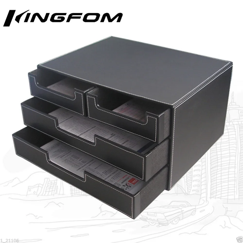 4 Drawer 3 Layer Leather Desk File File Tray /Document Holder