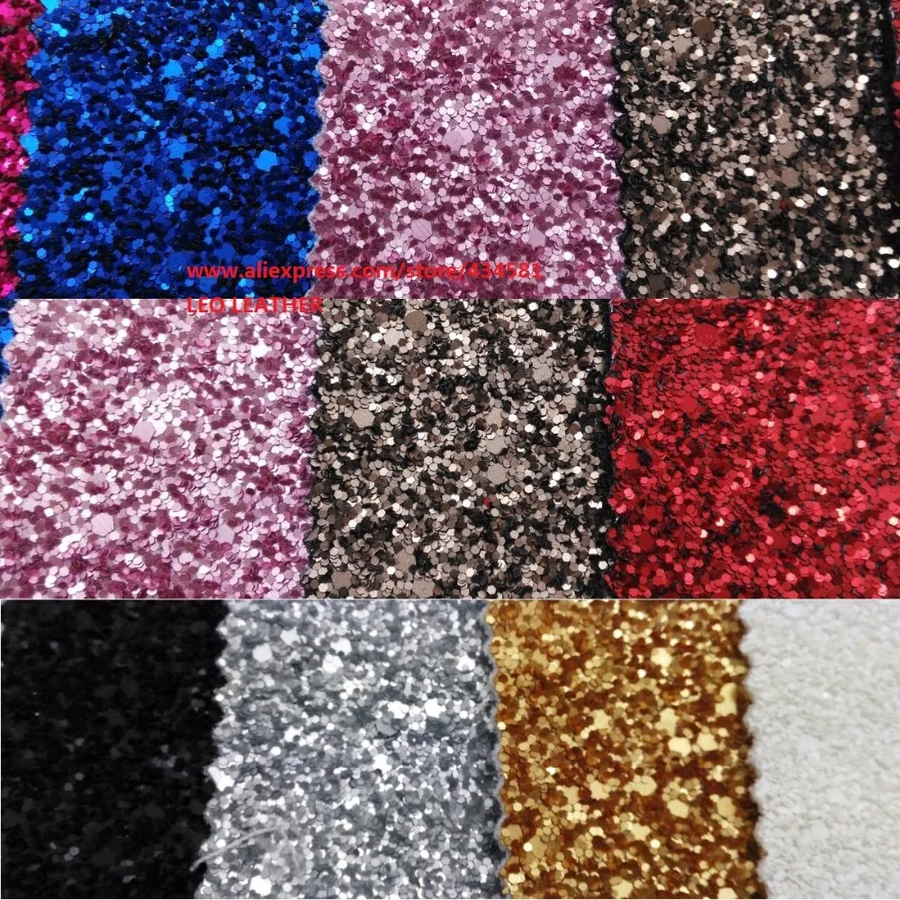 MATT Chunky Glitter Leather Synthetic Leather Faux Leather Fabric