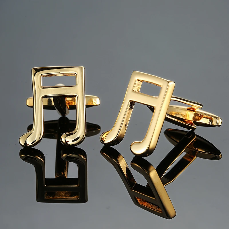 

DY The new high quality gold music symbols Cufflinks fashion Men's French shirt Cufflinks free shipping