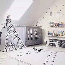 Коврик с принтом в виде собачьей лапки, детский коврик для девочек, украшение комнаты, моющийся хлопковый коврик, Маленький милый коврик для детской комнаты