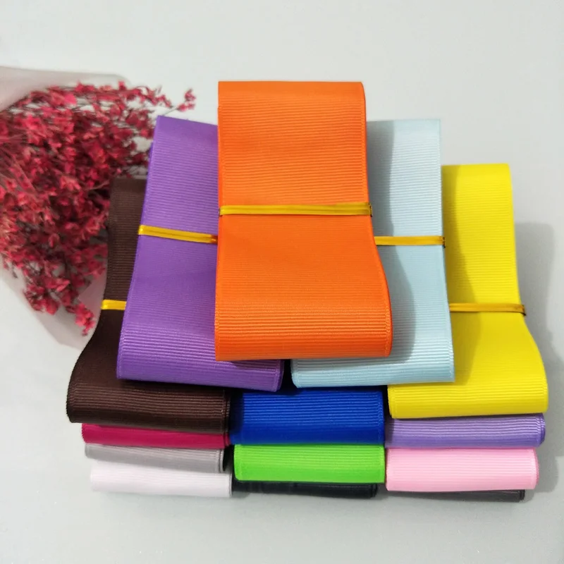 

6 9 15 19 25 38 50 mm x 1yard ( 0.9meter ) Mixed 10 Colors Grosgrain Ribbons for Handmade Accessories Decoration