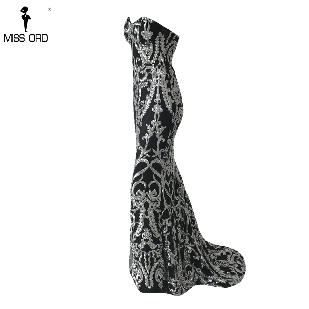 Missord 2018 Sexy New Bra Off Shoulder Retro Geometry Sequin Female  Dresses  Floor Length Party Elegant Dress Vestdios FT8888-2