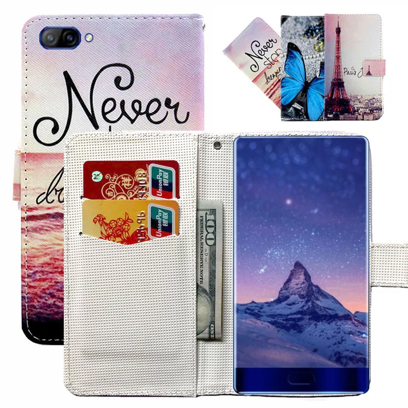 

Fashion 11 Colors Cartoon Painting PU Leather Magnetic clasp Wallet Cover For Doogee Mix Case