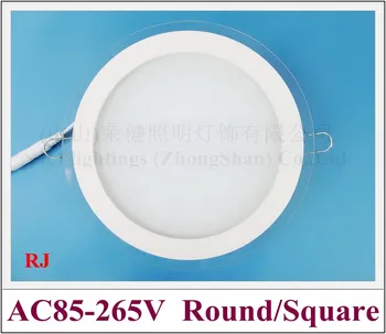 

glass aluminum round / square ceiling LED panel lamp light SMD5730 12led 6W / 24led 12W / 36led 18W downlight