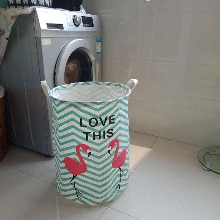 3 Folding Dirty Laundry Basket Retro Storage Barrel Standing Toys Clothing Storage Bucket Large Laundry Organizer Pouch - Color: 3