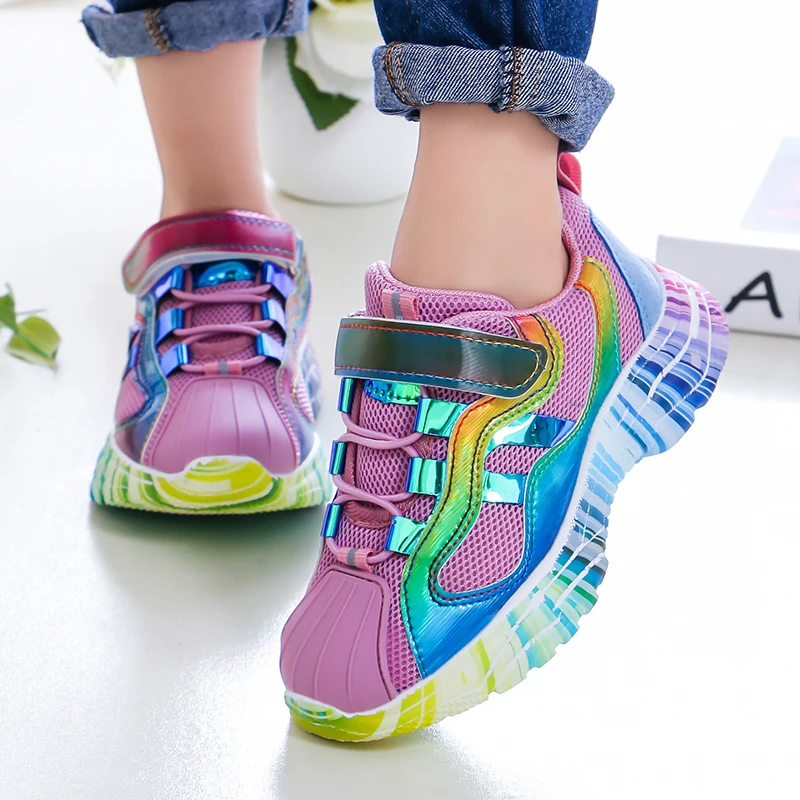 

Mudipanda Girls sports shoes 2019 fall new children's pink shoes baby mesh autumn breathable mesh red enfants shoe size 27-37