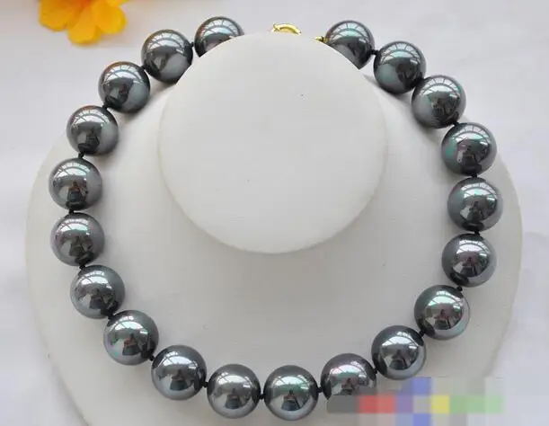 

song voge gem nanJ0755 PEACOCK BLACK SOUTH SEA SHELL PEARL NECKLACE