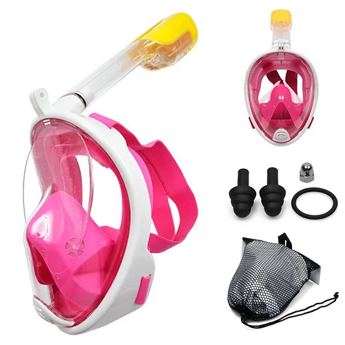 【Hot】Diving Mask Underwater Scuba Anti Fog Full Face Snorkeling Mask Women Men Kids Swimming Snorkel Diving Equipment - Цвет: S-Pink