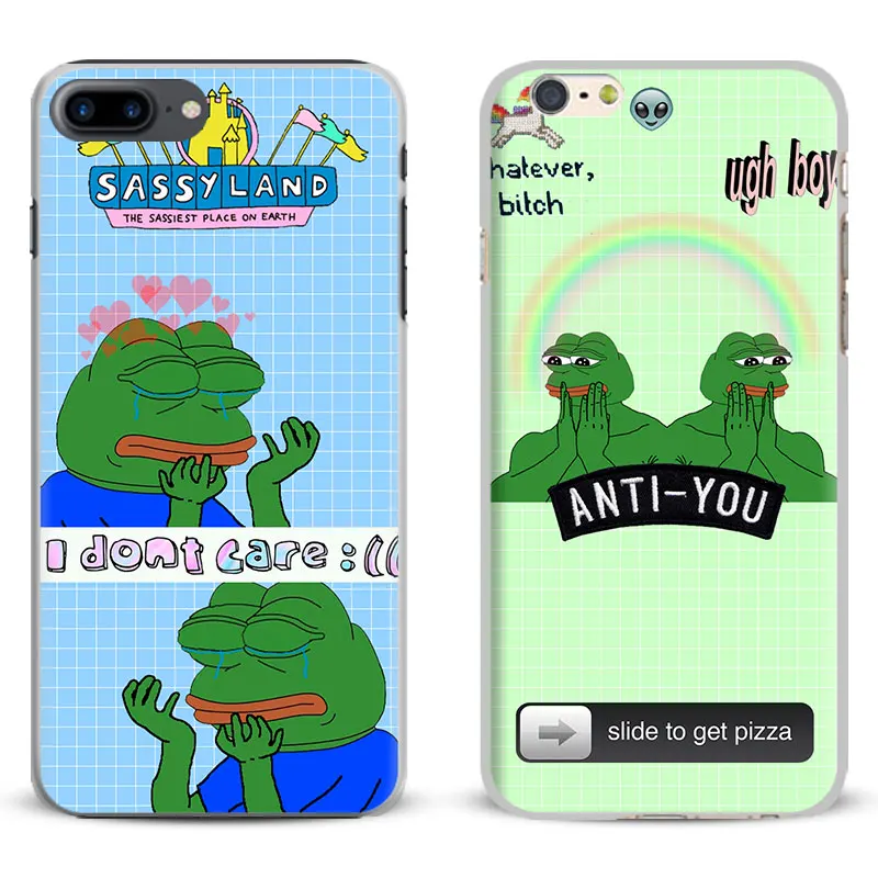 

Pepe the Sad Frog Feels Funny Coque For Apple iPhone 7Plus 7 6SPlus 6S 6Plus 6 5 5S SE 4 4S Mobile Phone Case Cover Shell Bag