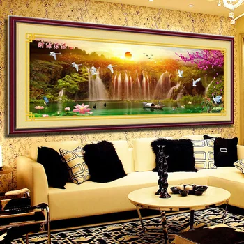 

90*32cm 3D waterfall Pattern Diamond Embroidery DIY Needlework Diamond Painting Cross Stitch Full Rhinestone Painting 5d