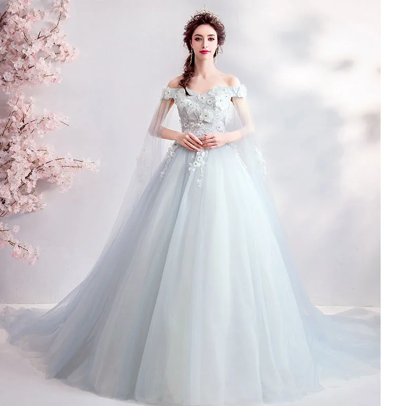 

Wedding Dress Sexy Off The Shoulder 2019 Flower Sleeveless Wedding Dresses Plus Size V-neck Backless Elegant Robe De Mariee E632