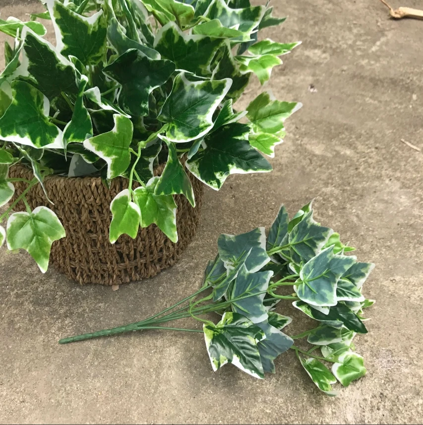 5 Fork White Side Sweet Potato Leaves Artificial Plastic Grass
