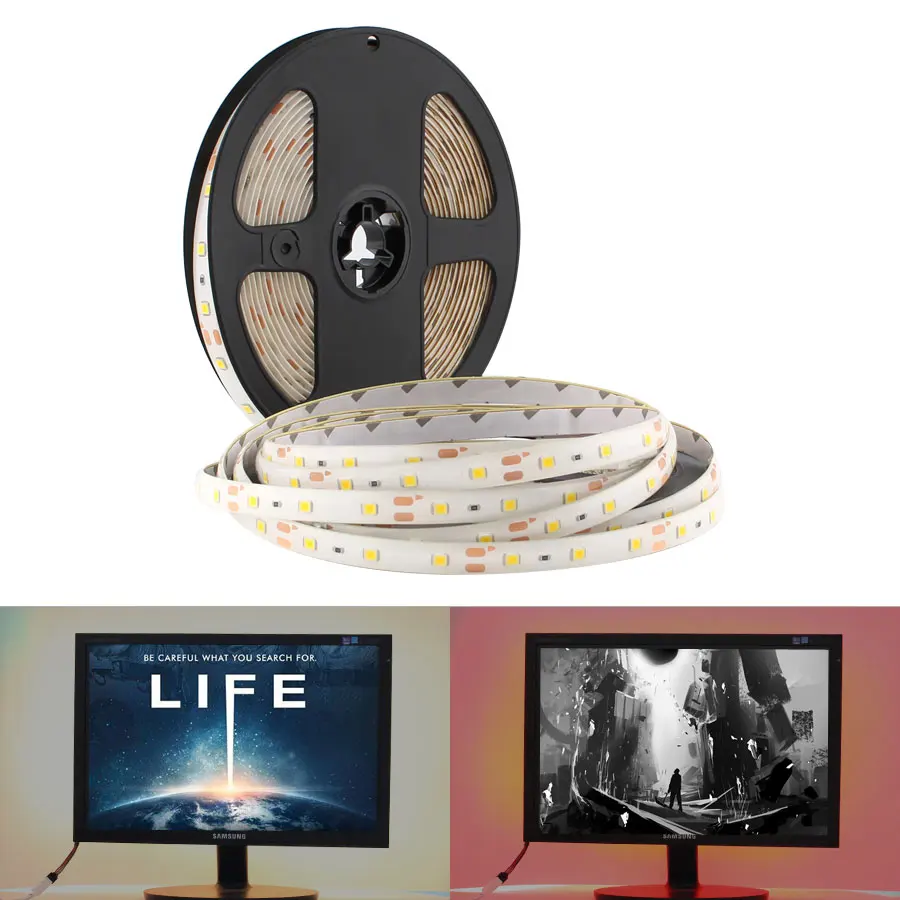 cheap 12 V 5M Strip Led SMD 2835 3528 Waterproof RGB Warm White 60Leds m DC 12V Flexible Strip Led Lighting Home Decoration Christmas