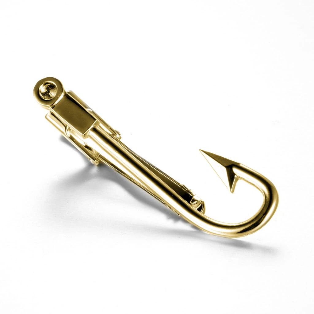 Серебряный и крючок золотистого цвета зажим для галстука мужской костюм