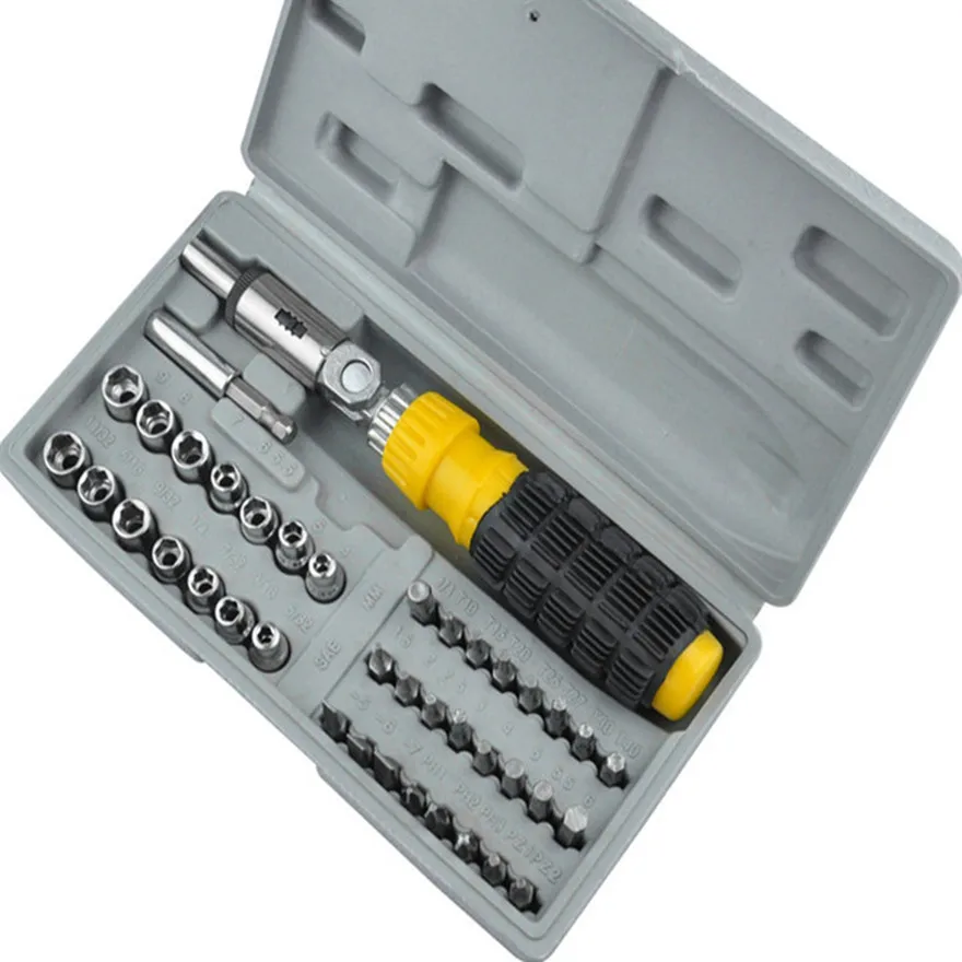

41PC combination toolbox Socket screwdriver Hardware tool repair assembly
