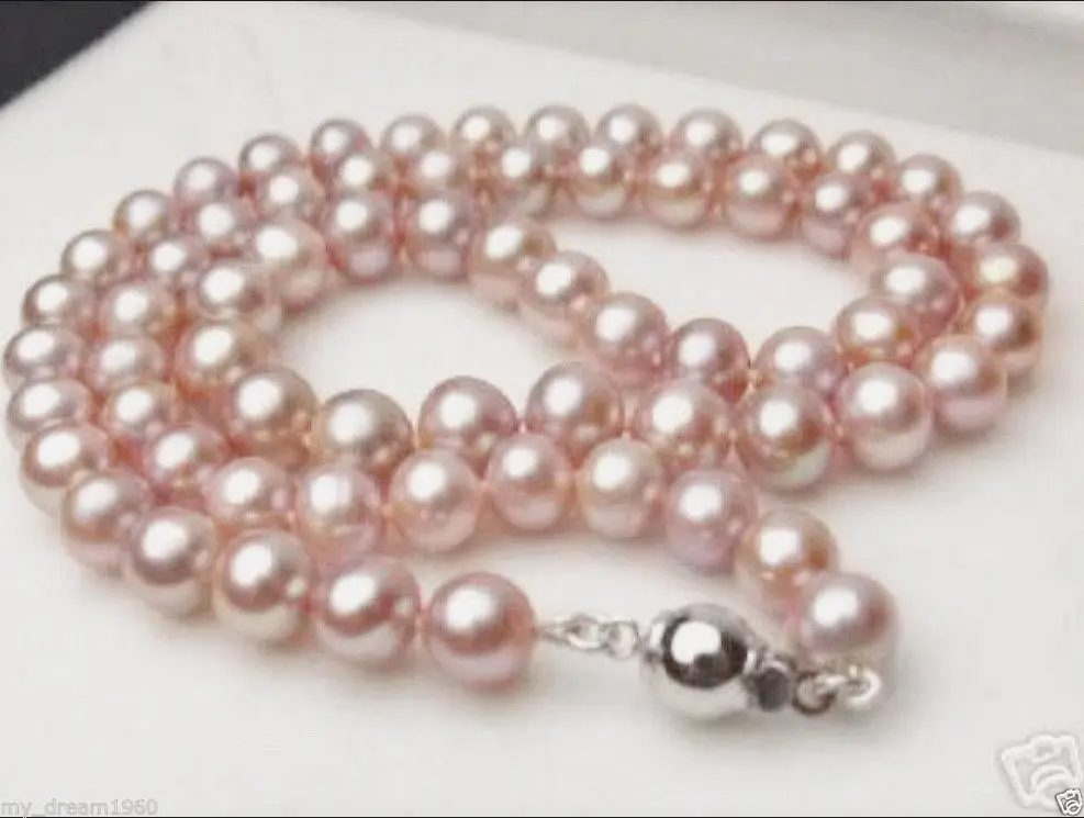 

Hot sale new Style >>>>> NATURAL 8-9MM PINK PURPLE Freshwater PEARL NECKLACE 17