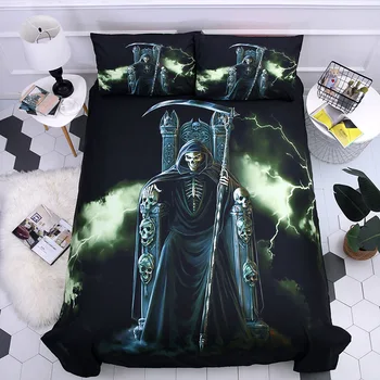 

Dropshipping King Size Bed 3D Sugar skull Duvet cover Pillowcase AU Queen Judgement_Skull Bedding Set 3021
