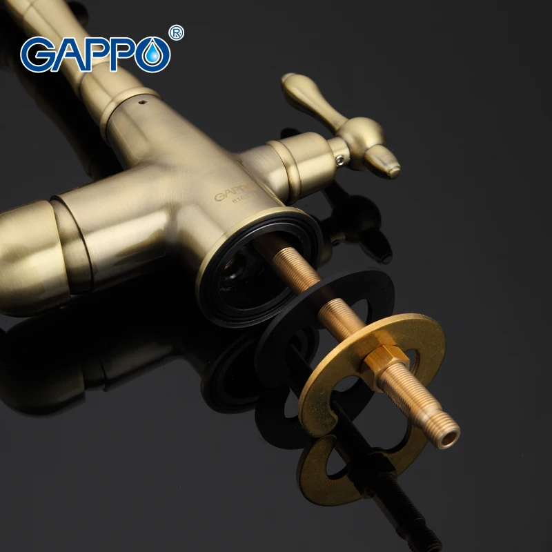 GAPPO Mysterious Style Kitchen Faucet Rotary Switch Water Purification Function Cold and Hot Water Mixer Black Crane G4391-4 GAPPO Mysterious Style Kitchen Faucet Rotary Switch Water Purification Function Cold and Hot Water Mixer Black Crane G4391-4