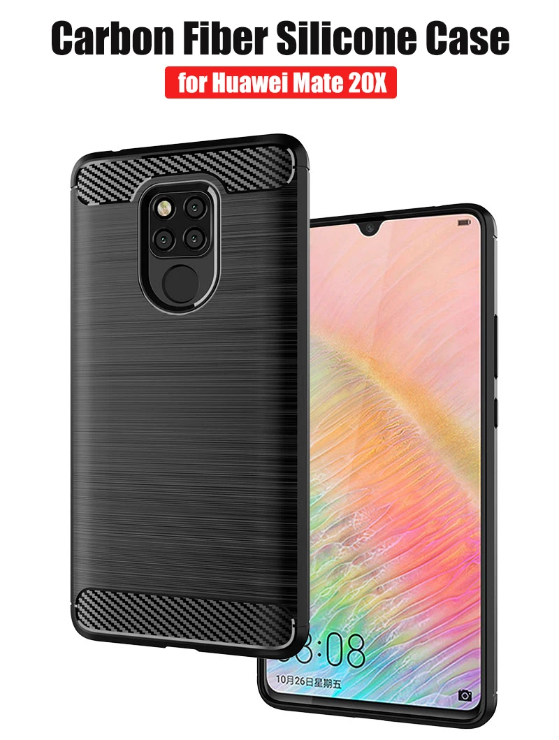 For Huawei Mate 20 Lite Case Armor Carbon Fiber Brushed Soft Cover For Huawei Mate 20 Pro X Mate20 ShockProof Phone Cases Shell (5)