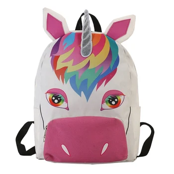 

Children School Backpack Cartoon Unicorn Design Soft Plush Material For Toddler Baby Girls Kindergarten Kids School Bags