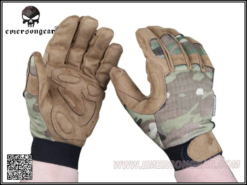 Для наружной фотосъемки Охотничьи перчатки Emerson тактический полный палец демисезонная камуфляжная перчатка Мультикам AOR2 TYP EM5368 - Цвет: MC