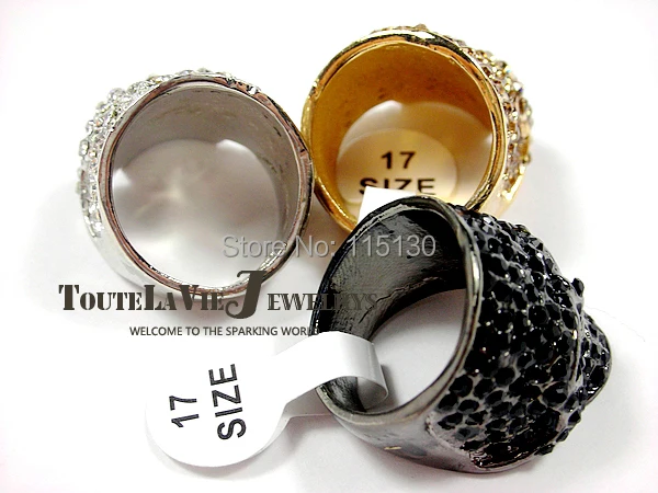 Brand Skull Rings for Men Rock Punk Unisex Crystal Black/Gold Color Biker Ring Male Fashion Jewelry gold color rings gold color ring finger ring