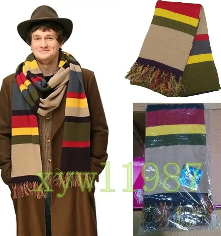 

New DOCTOR Who 4TH Doctor Licensed Deluxe Striped Warm Scarf Tom Baker costume