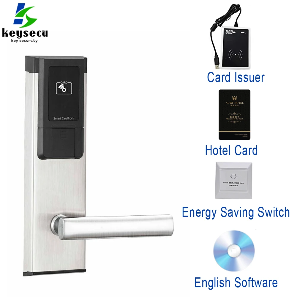 Full Set Hotel Key Card Lock System With Card issuer and hotel card and Hotel management